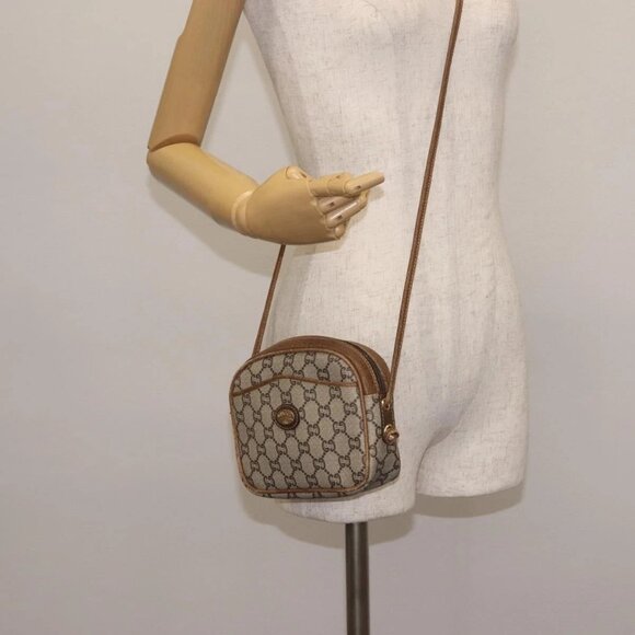 GUCCI GG Plus Supreme Shoulder Bag PVC Leather Beige Gold Auth th6320 - Picture 14 of 16